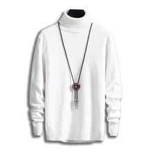 Load image into Gallery viewer, #1505 Black White Grey Korean Turtleneck Sweater Men Pullver Slim Long Sleeve Solid Color Casual Mens Pullover Sweaters Winter